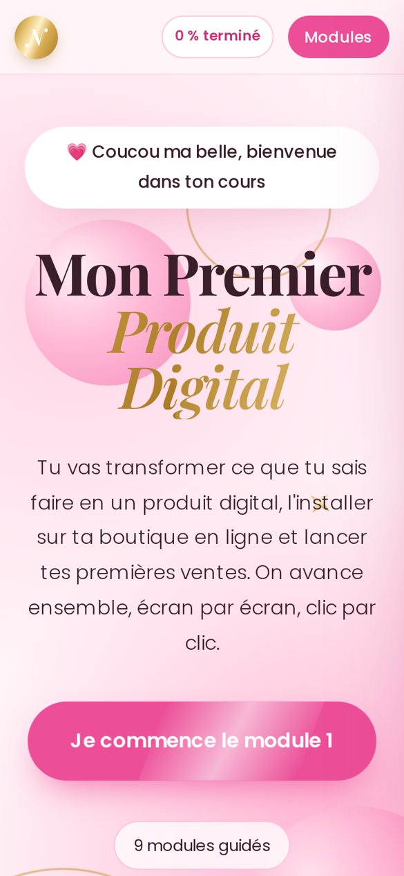 Accueil du cours